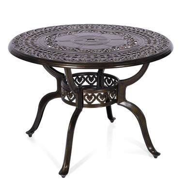 MEETWARM Metal Outdoor Dining Table & Reviews | Wayfair